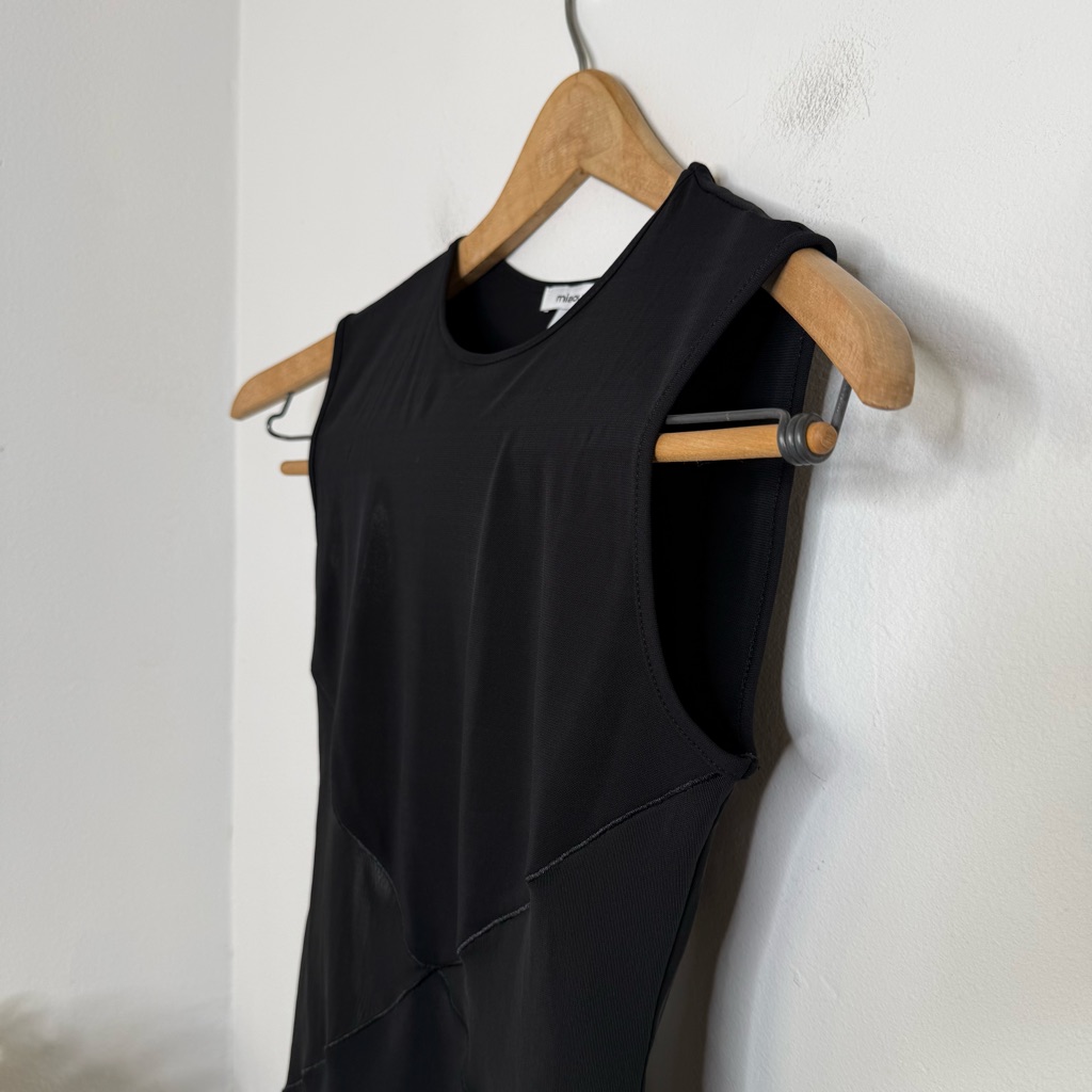 Miaou Sasha Sleeveless Fitted Top Black Mesh Y2k Fairly Grunge Sheer S Designer — image 7 of 8